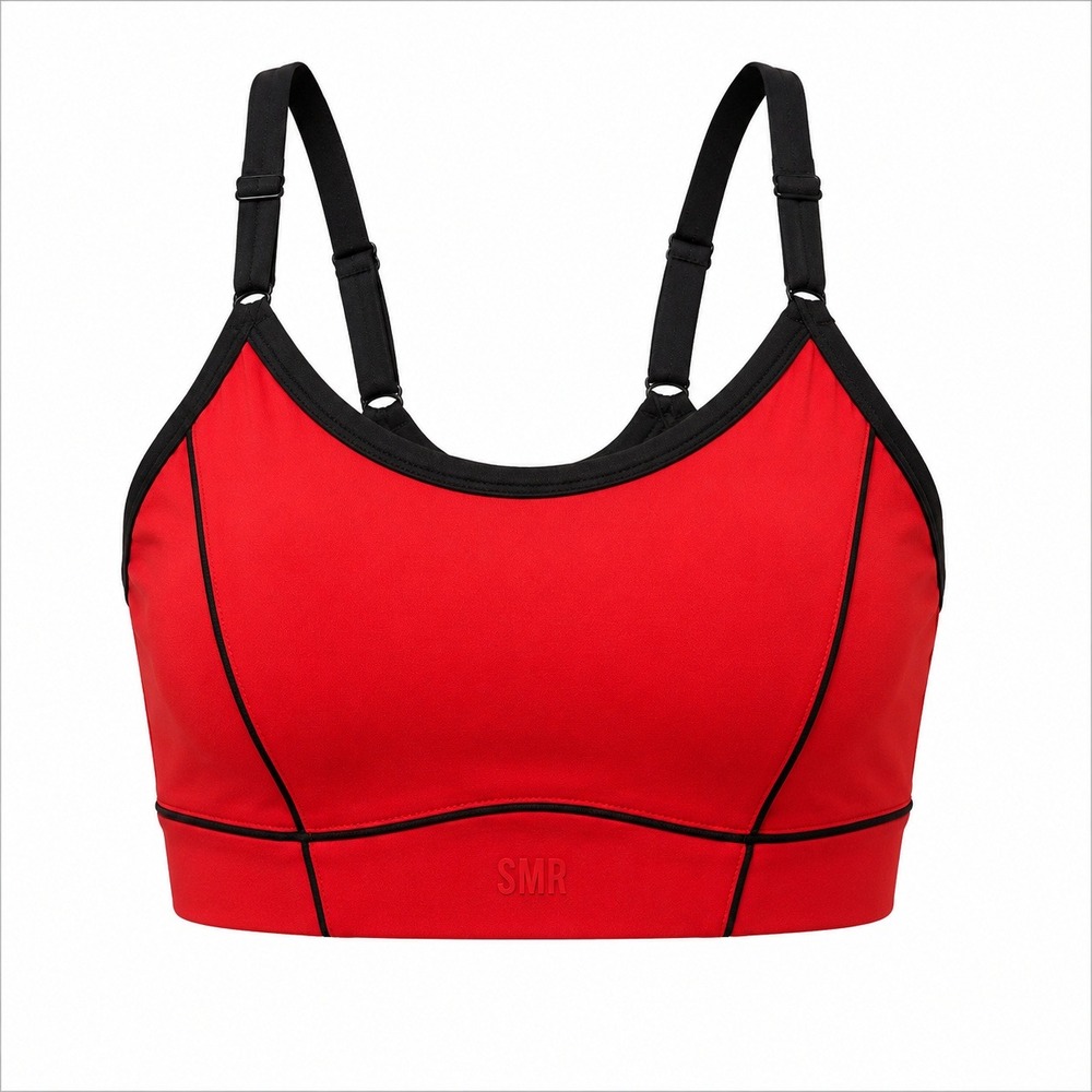 Sommer Ray Sports Bra Womens XL Red Black Trim Adjustable Straps Activewear